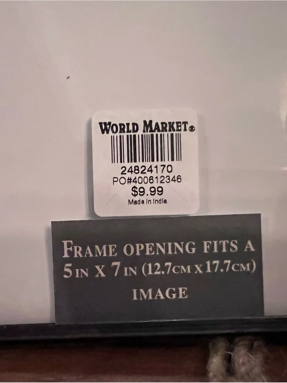 Set of 7 Cost Plus World Market Black & Cream Hanging Photo Frames with Rope